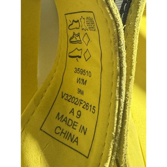 New Land's End Yellow Sandals Slides 90s Vibes Navy and White Stripe Preppy Boat - Picture 5 of 8